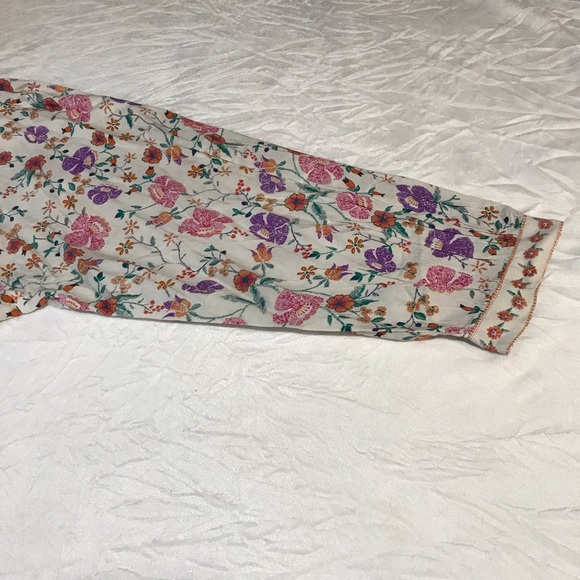 Woman Within Button Up Tunic Women’s Size 5X Multicolor Floral Long Bell Sleeves - Picture 7 of 16